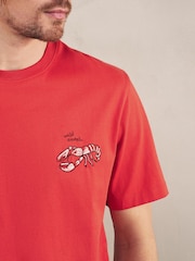 Rot/Blau - Lobster Printed Jersey Short Sleeve Pyjamas Set - Bild 5 von 12