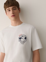 Navy/White Felix Graphic Short Sleeve Pyjamas Set - Image 4 of 12