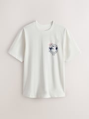 Navy/White Felix Graphic Short Sleeve Pyjamas Set - Image 9 of 12