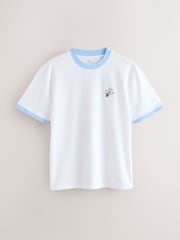 White/Blue Snoopy Breakfast Graphic Short Sleeve Pyjamas Set - Image 8 of 12
