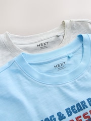 أزرق/أبيض - Graphic Short Sleeve Jersey Pyjamas Set 2 Pack - صورة 11 من 13