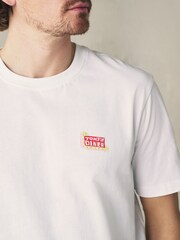 White/Blue Graphic Short Sleeve Woven Pyjamas Set - Image 6 of 10