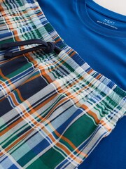 Blau/Grün - Check Jersey Short Sleeve Pyjamas Set - Bild 10 von 11