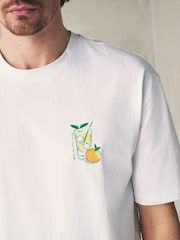 White Graphic Short Sleeve Woven Pyjamas Set - Image 6 of 12