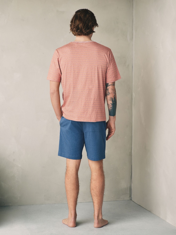 Portocaliu - Set pijamale Jerseu cu dungi și mânecă scurtă - Imaginea 2 din 11 Portocaliu - Set pijamale Jerseu cu dungi și mânecă scurtă - Imaginea 2 din 11