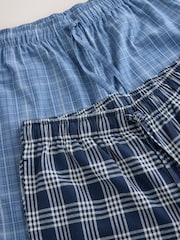 Zils/tumši zils - Check Woven Pyjama Bottoms 2 Pack - Attēls 10 no 11