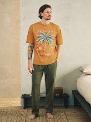 Grün/Orange - Bedrucktes Kurzarm-Pyjama-Set im 2 er-Pack - Bild 9 von 17