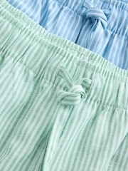 Grün & Blau - Woven Stripe Pyjama Shorts 2 Pack - Bild 10 von 12