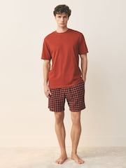 أصفر مائل للبني/أزرق داكن - حزمة من 2 بيجامة قصيرة منسوجة - صورة 8 من 14