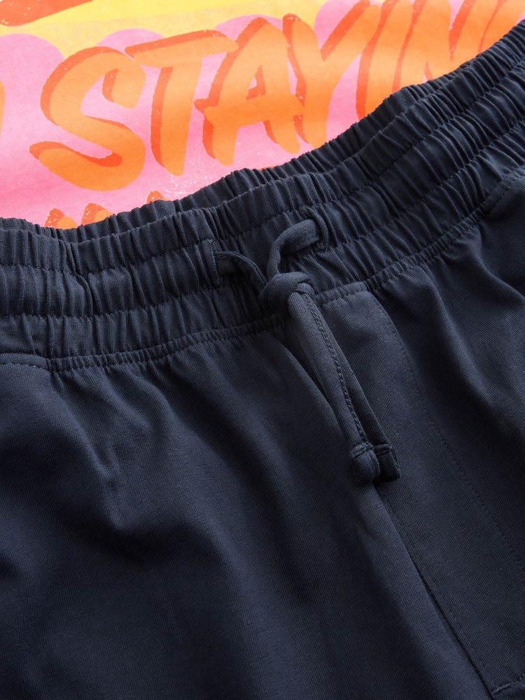 Blue Graphic Short Sleeve Jersey Pyjamas Set - Image 5 of 5 Blue Graphic Short Sleeve Jersey Pyjamas Set - Image 5 of 5