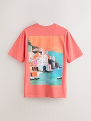 Red Amalfi Coast Graphic Short Sleeve Woven Pyjamas Set - Image 9 of 11