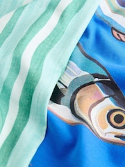 Blue/Green Graphic Short Sleeve Jersey Pyjamas Set - Image 13 of 13