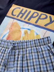 أزرق داكن أزرق - Frankie Thorp Jersey Short Sleeve Pyjamas Set - صورة 10 من 11