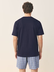 أزرق داكن أزرق - Frankie Thorp Jersey Short Sleeve Pyjamas Set - صورة 3 من 11