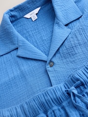 Blue Cheesecloth Shirt and Shorts Set - Image 10 of 11