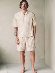 Neutral Woven Shirt and Shorts Set - Image 1 of 11