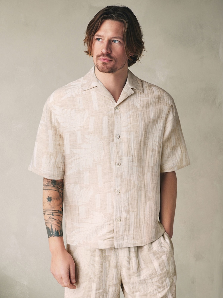 Neutral Woven Shirt and Shorts Set - Image 2 of 11