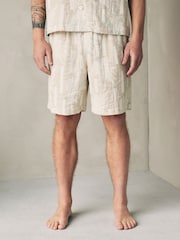 Neutral Woven Shirt and Shorts Set - Image 3 of 11