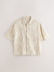 Neutral Woven Shirt and Shorts Set - Image 8 of 11