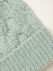 FatFace Light Green Cable Beanie - Image 2 of 2