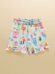 Joules Girls' Daisy Blue Jersey Frill Shorts - Image 1 of 5