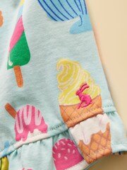 Joules Girls' Daisy Blue Jersey Frill Shorts - Image 3 of 5