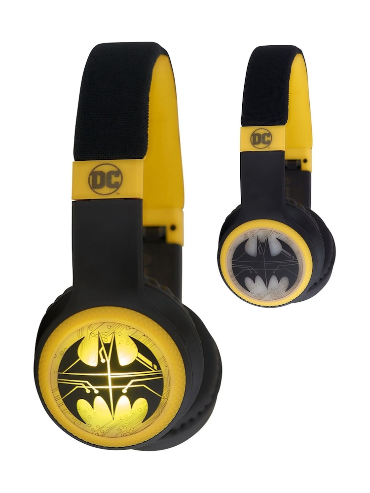 Batman Black Yellow Light Up Bluetooth Headphones - Image 2 of 4