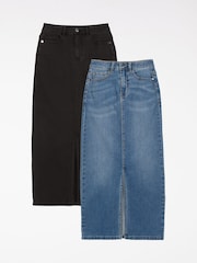 Friends Like These Split Front Denim Midi Skirts 2 Pack - Bild 1 av 4