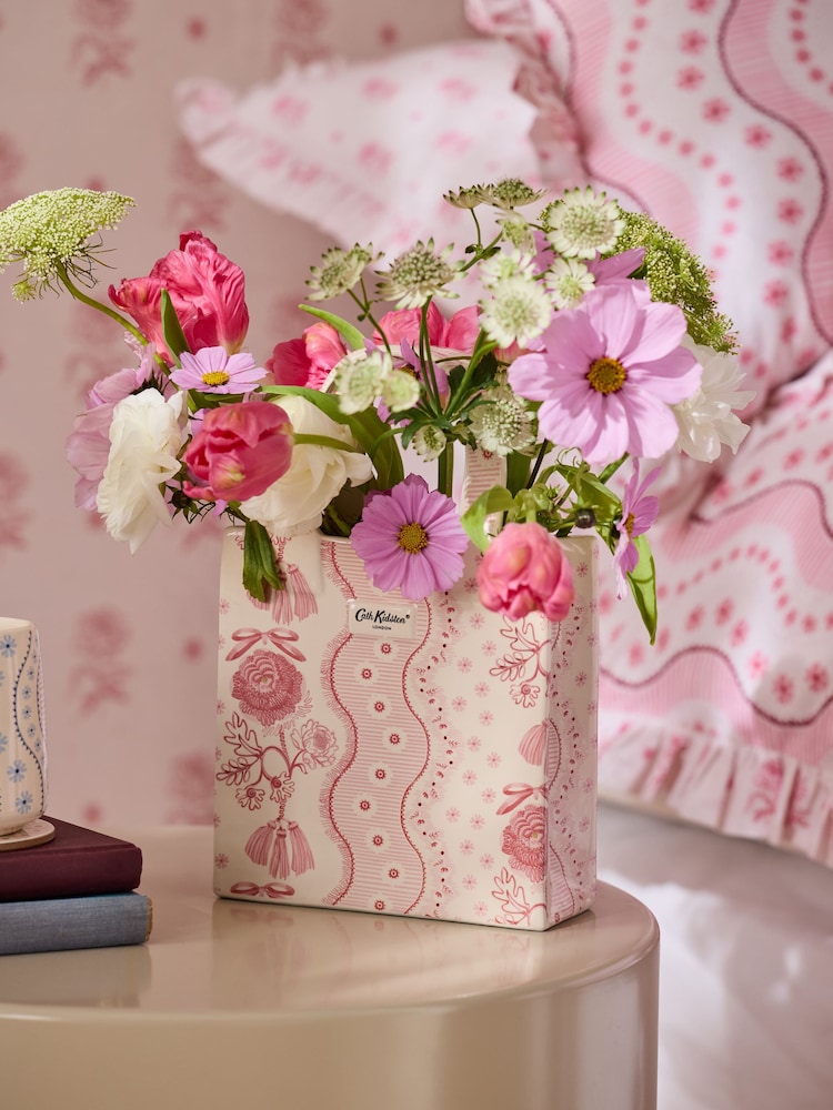 Cath Kidston Pink Spitalfields Hand Bag Vase - Image 1 of 5