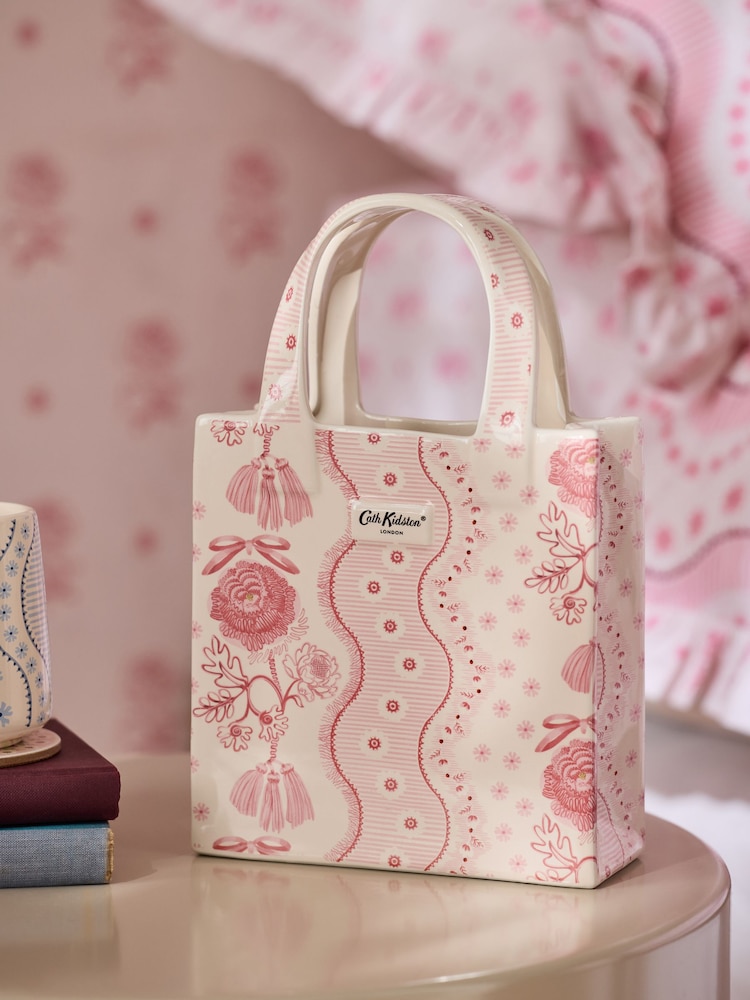 Cath Kidston Pink Spitalfields Hand Bag Vase - Image 2 of 5