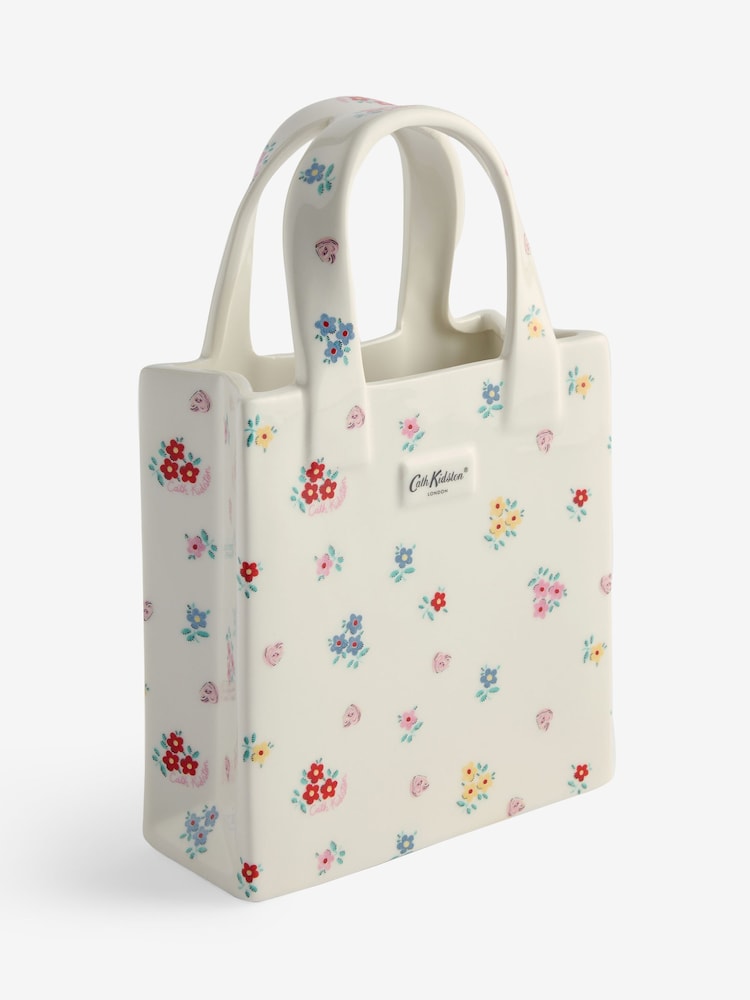 Cath Kidston Cream Hand Bag Vase - Image 1 of 5