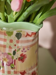 Cath Kidston Green Check Jug Vase - Image 3 of 5
