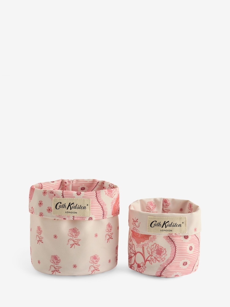 Cath Kidston Set of 2 Pink Spitalfields Reversible Storage Bags - Image 5 of 5