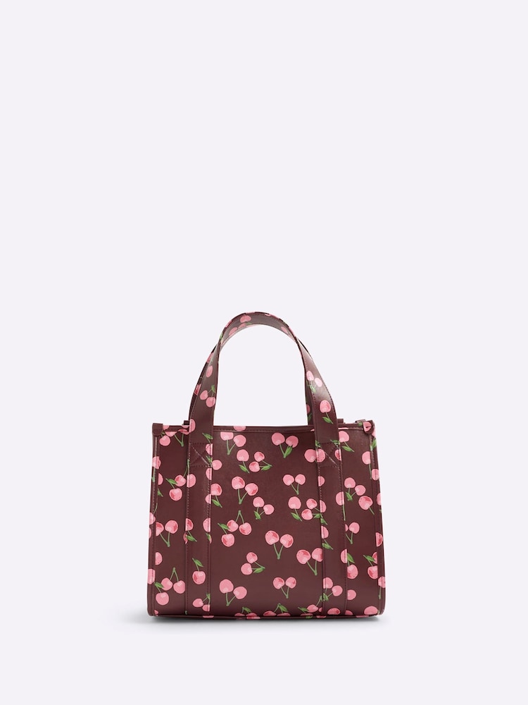 River Island Red Print Embroidered Tote Bag - Image 2 of 5