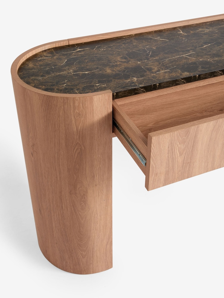 Mid Natural Nomad Oak Effect Console Table - Image 11 of 11