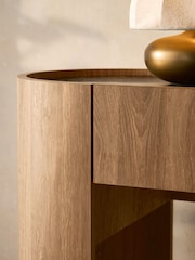 Mid Natural Nomad Oak Effect Console Table - Image 7 of 11