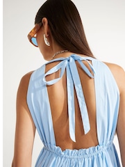 River Island Blue Sleeveless Tiered Maxi Dress - Image 4 of 4