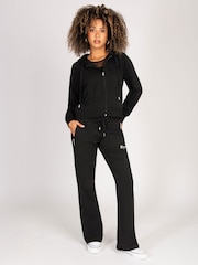 Pineapple Black Womens Zip Pocket Flare Trousers - Image 2 of 7