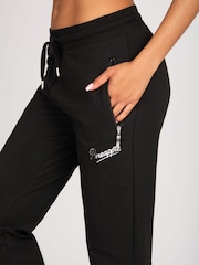 Pineapple Black Womens Zip Pocket Flare Trousers - Image 3 of 7
