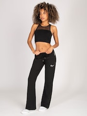 Pineapple Black Womens Zip Pocket Flare Trousers - Image 4 of 7