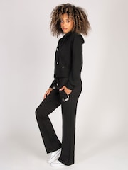 Pineapple Black Womens Zip Pocket Flare Trousers - Image 5 of 7