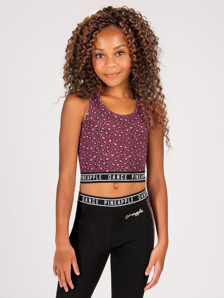 Pineapple Animal Girls Leopard Print Midi Crop Top - Image 5 of 5 Pineapple Animal Girls Leopard Print Midi Crop Top - Image 5 of 5