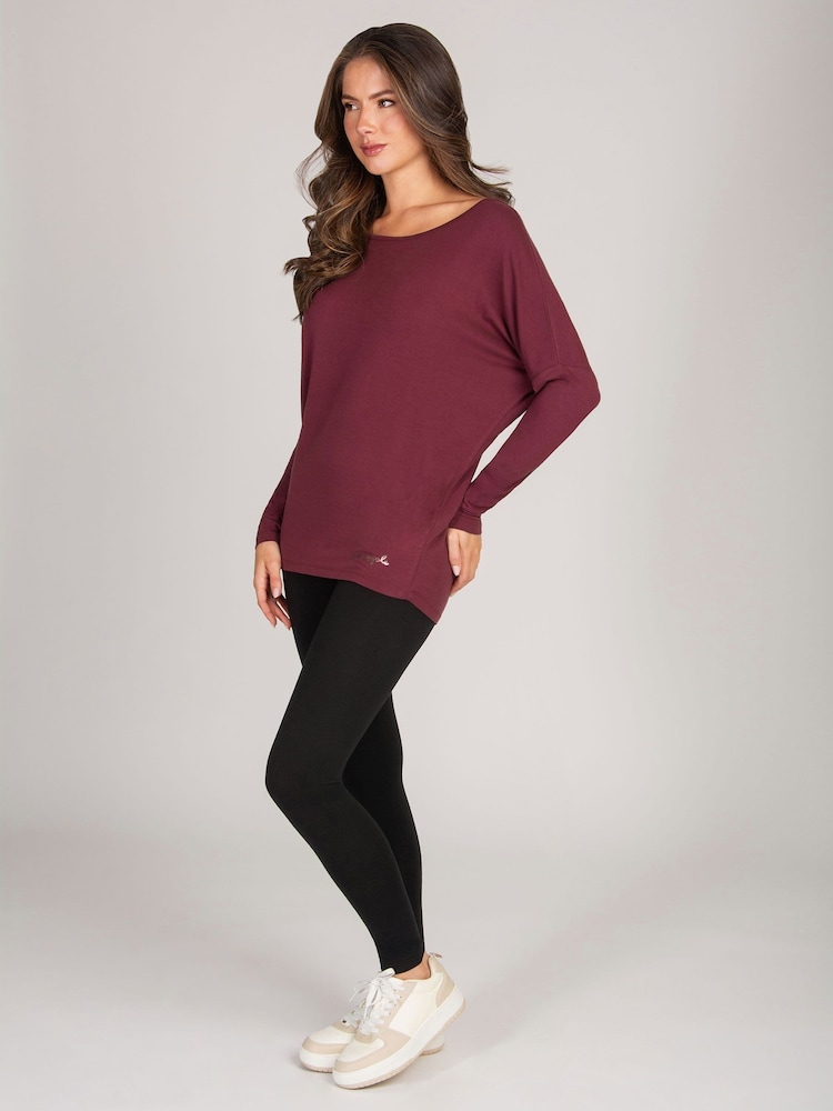 Pineapple Red Womens Long Sleeve Jersey Top - Image 2 of 5