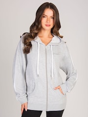 Pineapple Grey Light Stripe Panel Zip Hoodie - Image 1 of 6