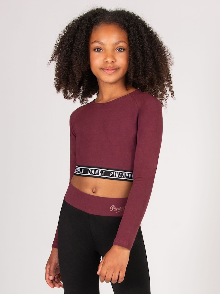 Pineapple Red Tape Girls Long Sleeve Crop Top - Image 1 of 5 Pineapple Red Tape Girls Long Sleeve Crop Top - Image 1 of 5
