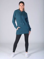 Pineapple Blue Dark Womens Longline Hoodie - Image 4 of 4