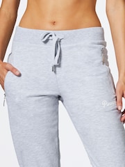Pineapple Grey Womens Petite Skinny Zip Joggers - Image 3 of 5