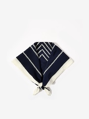 Mint Velvet Blue Navy Print Square Neck Scarf - Image 2 of 3
