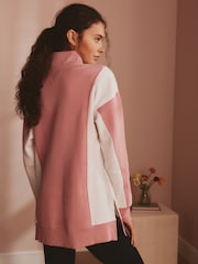 Bath & Body Works Pink Quarter Zip Long Line Sweat Top - Image 4 of 6