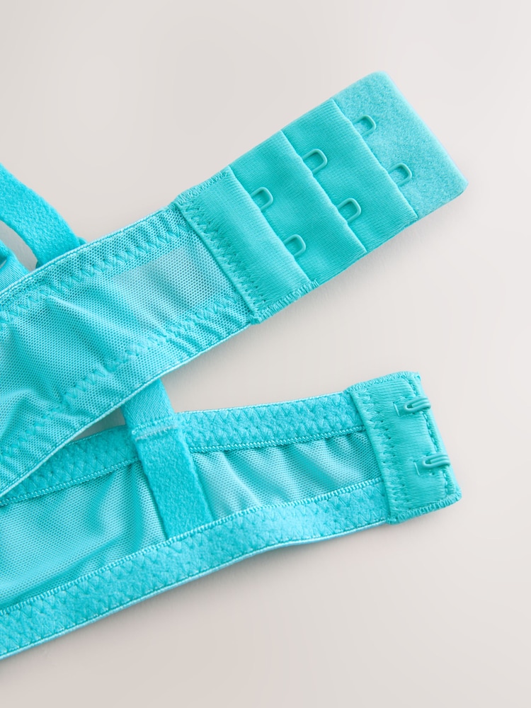 Aqua Blue/White Push Up Pad Balcony Padded Embroidered Bras 2 Pack - Image 10 of 10